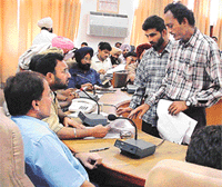 Ashwini Kumar pleads his case at a sangat darshan programme in Ludhiana on Thursday.