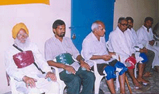 Patients receive treatment at a magnetic therapy camp held in Bathinda city.