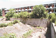 The unused swimming pool in the new hostel of Government College, Sector 11, Chandigarh.