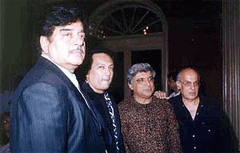 Satrughan Sinha, Shekhar Suman, Javed Akhtar and Mahesh Bhat at the inauguration of Indian Television Academy in Mumbai on Wednesday night.
