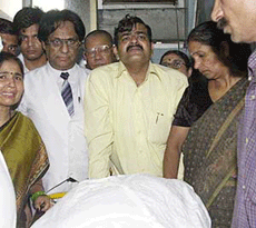 The body of Member of Parliament Phoolan Devi