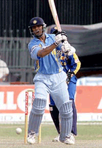 Indian batsman Rahul Dravid in action during their one day match against India