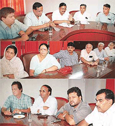 Leaders of various parties at an all-party meeting.