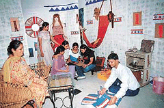 A view of the exhibition Colours of Life put up by the National Institute of Fashion Design (NIFD) in Chandigarh.
