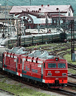 An armoured 21-carriage express with the North Korean leader Kim Jong-il on board passes the Siberian city of Krasnoyarsk on Monday.