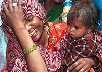 Wailing over the death of her husband, Munshi Ram who was killed in an IED explosion at Bemina 