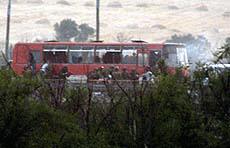 The commuter bus with hostages is stormed by Russian commandos in Mineralnye Vody.