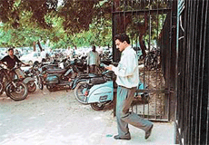 Vehicles parked in a haphazard way near the District Courts complex, Chandigarh, virtually block a nearby road, in the absence of a sufficiently big parking lot.