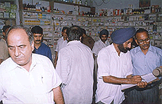 Civil Surgeon Dr Bawa Ram Gupta and a team of doctors conducting a raid.