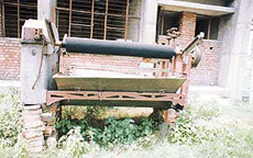 Old machinery lying in the open due to lack of space in the Textile Chemistry and Knitting technology Institute.