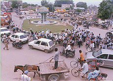 A roundabout in the city.