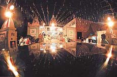 The Laxmi Narayan Temple, Sector 20, Chandigarh, is all decked up on the eve of Janamashtami on Saturday.