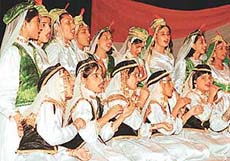 Students of GMSSS, Sector 20, sing a qawali on the occasion of UT Administration's Independence Day celebration on Tuesday in Chandigarh.