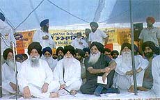 Chief Minister Parkash Singh Badal at the political conference at Isru in Ludhiana district.