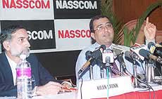 Phiroz Vandrevala, Chairman of NASSCOM, and  Kiran Karnik, new President