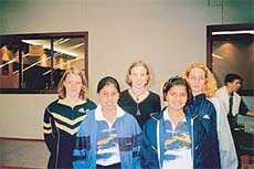 Samridhi Mahajan (front right) with other badminton players at Czech Republic.