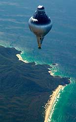 US adventurer Steve Fossett flies his balloon 