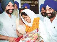 The newly elected Akali Dal Mayor, Ms Harjinder Kaur.