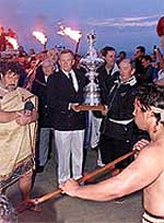 The world's oldest sailing trophy, the America's Cup.