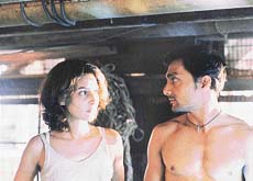 Laila Rouass and Rahul Bose in Split Wide Open