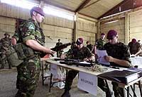 Soldiers from the British Second Parachute Regiment.
