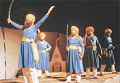 Artistes perform a light-and-sound programme Sher-e-Punjab Maharaja Ranjit Singh 