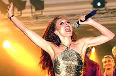 A singer performing at a wristwatches launch show in the capital on Thursday night.