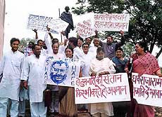 Congress MLAs in Madhya Pradesh stalled the proceedings of the monsoon session of the Assembly on Friday