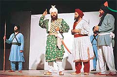 A scene from Sher-e-Punjab Maharaja Ranjit Singh at Leisure Valley in Chandigarh on Saturday. 