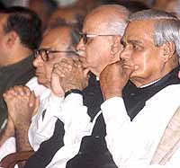 Prime Minister Atal Behari Vajpayee with Cabinet ministers.