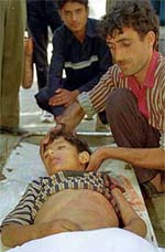 The body of 10-year-old Shabir Ahmad Bhat who was killed in police firing