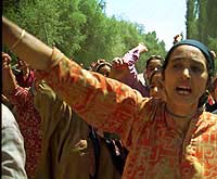 Women protesting against the police firing