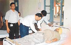 Mr Sarabjit Singh, DGP, Punjab, donates blood at a camp.