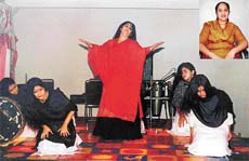 Ms Raman Gujral performs in a play. 