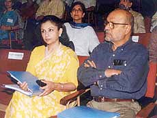 Sharmila Tagore (left) and Shyam Benegal