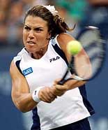 Jennifer Capriati of the United States returns to Virginia Ruano Pascual of Spain 