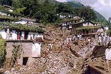 Cloudburst-hit village.