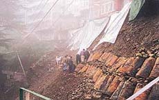 The Forest Road below Baljees Flats was washed away recently as a result of a landslide  