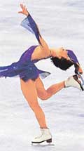 Russias Irina Slutskaya performs during the free skate competition 