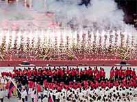 Fireworks are lit during the opening ceremony of the Southeast Asian (SEA) Games in Kuala Lumpur on Saturday.