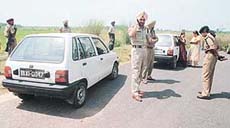 Minutes after the robbery of Rs 1.50 lakh from the Phase V market in SAS Nagar on Monday.