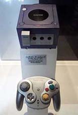 Nintendo's GameCube console and its controllers are displayed at un unveiling in Tokyo in this file photo. 
