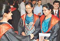 Students of the National Institute of Pharmaceutical Education and Research, who received degrees in SAS Nagar on Wednesday.
