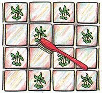 Use a toothbrush to clean tiles