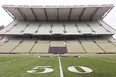 Husky Stadium in Seattle, Washington, sits empty on Sunday the scheduled NFL gameday between the Seattle Seahawks and the Kansas City Chiefs. 