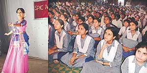 Shovna Narayan, the famous Kathak dancer, performs at Virasat, 2001, organised by SPIC-MACAY in Ludhiana.