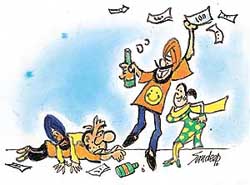Compensation money fuels drinking binge