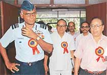 The Vice-Chief of Air Staff, Air Marshal S. Krishnaswamy (left), and the Director of the CSIO, Dr R.P. Bajpai (right), at CSIO, Sector 30, Chandigarh, on Thursday. 