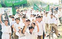 Students at a rally
