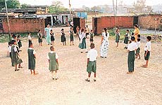 The slum children are keen learners